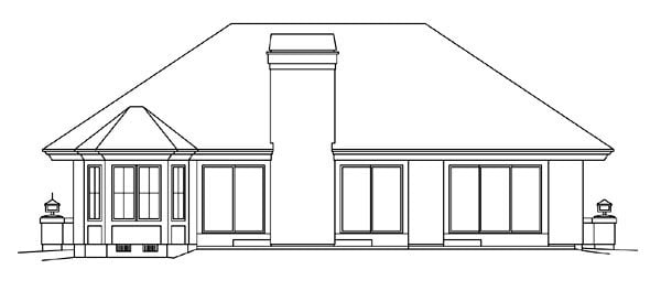 Contemporary Florida Ranch Southwest Rear Elevation of Plan 95859