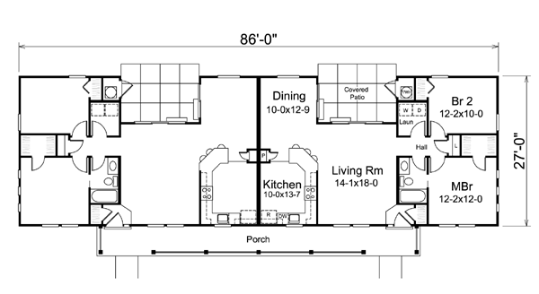 Contemporary Country Ranch Level One of Plan 95861