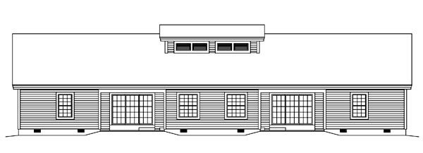 Contemporary Country Ranch Rear Elevation of Plan 95861