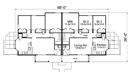 Multi-Family Plan 95862 First Level Plan