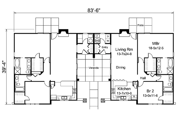 Contemporary Ranch Southwest Level One of Plan 95866