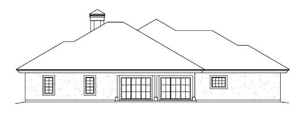 Contemporary Ranch Southwest Rear Elevation of Plan 95867