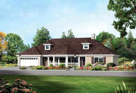 Colonial Country Ranch Traditional Elevation of Plan 95869