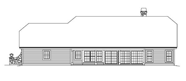 Country Ranch Rear Elevation of Plan 95870