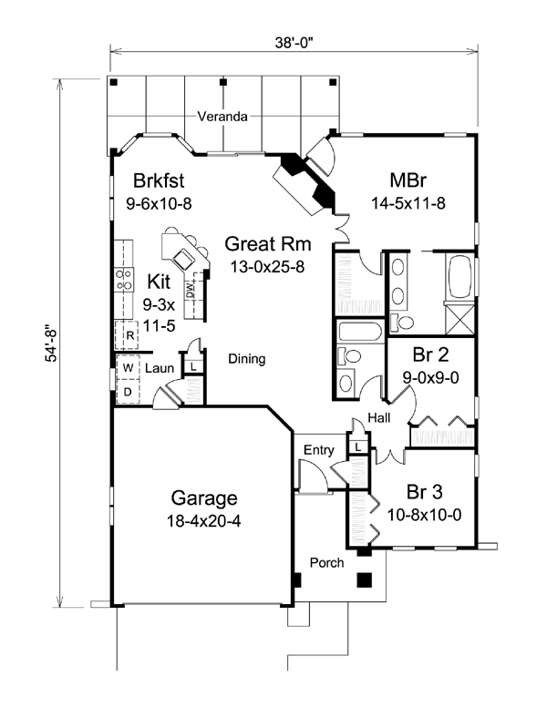 Ranch Southwest Level One of Plan 95871