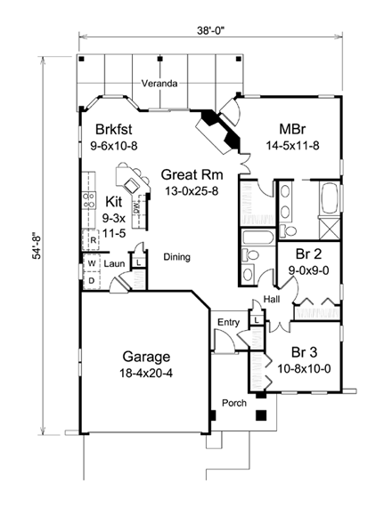 House Plan 95871 First Level Plan