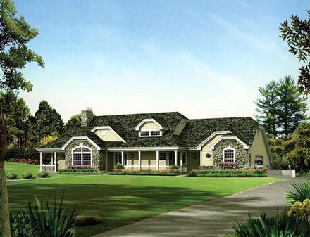 Country Ranch Traditional Elevation of Plan 95872