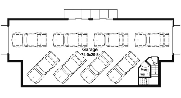 Country Farmhouse Lower Level of Plan 95873