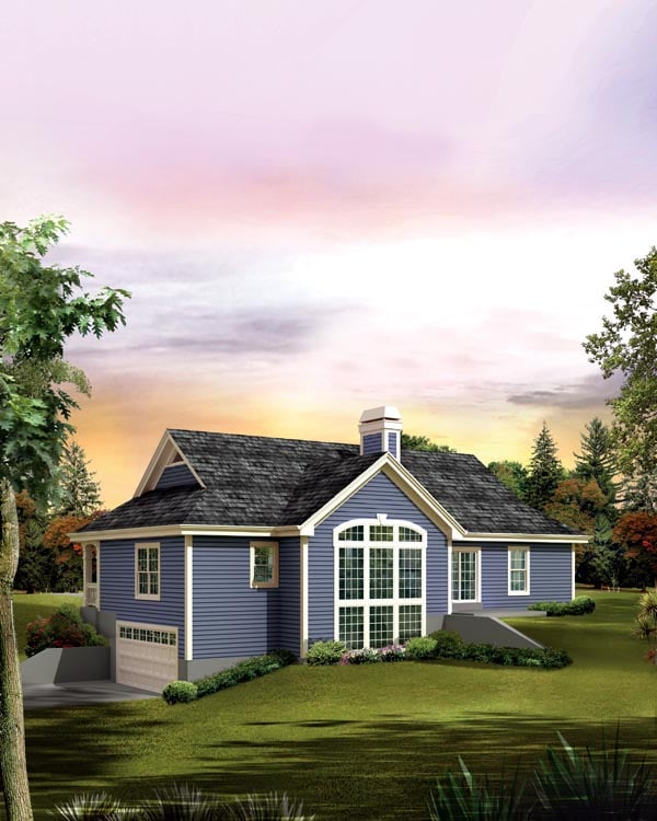 Cabin Cottage Country Traditional Rear Elevation of Plan 95874