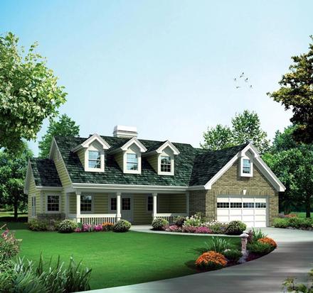 Cabin Cottage Country Ranch Traditional Elevation of Plan 95878