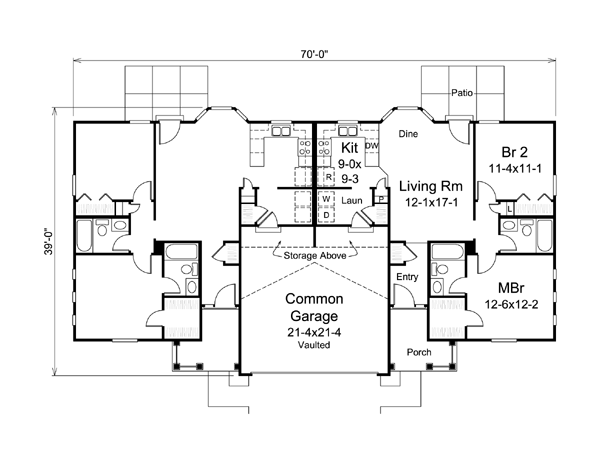 Colonial Ranch Level One of Plan 95881