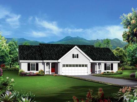 Colonial Ranch Elevation of Plan 95881