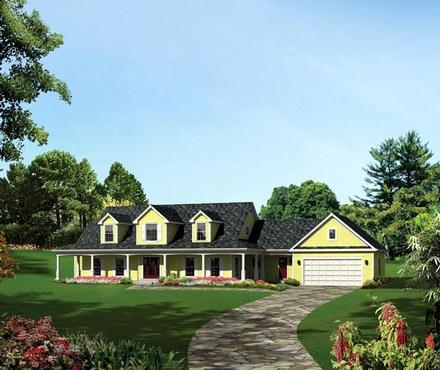 Cape Cod Colonial Country Southern Traditional Elevation of Plan 95893
