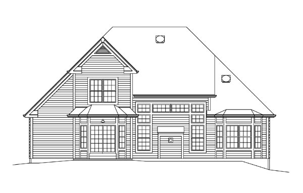 Country Craftsman Traditional Rear Elevation of Plan 95898