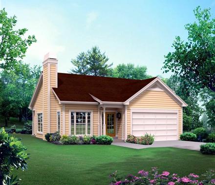 Cabin Colonial Cottage Country Ranch Traditional Elevation of Plan 95899