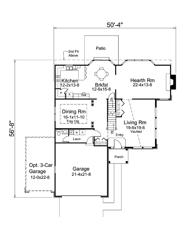 Contemporary Country Craftsman Level One of Plan 95903