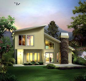 Contemporary , Earth Sheltered House Plan 95911 with 2 Beds, 2 Baths Elevation Contemporary , Earth Sheltered House Plan 95911 with 2 Beds, 2 Baths Elevation