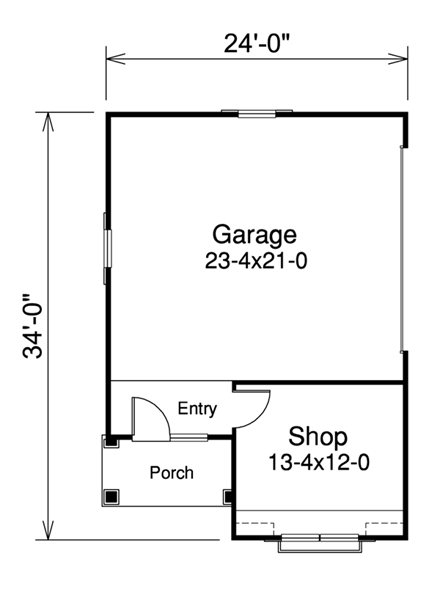 Garage Plan 95913 - 2 Car Garage First Level Plan