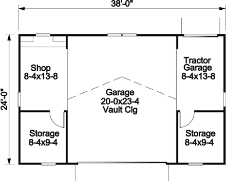 Garage Plan 95921 - 2 Car Garage First Level Plan