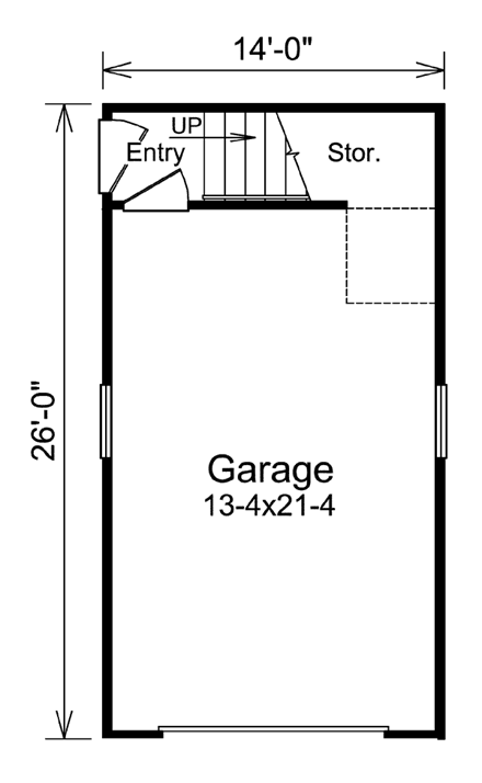 Garage Plan 95925 - 1 Car Garage First Level Plan