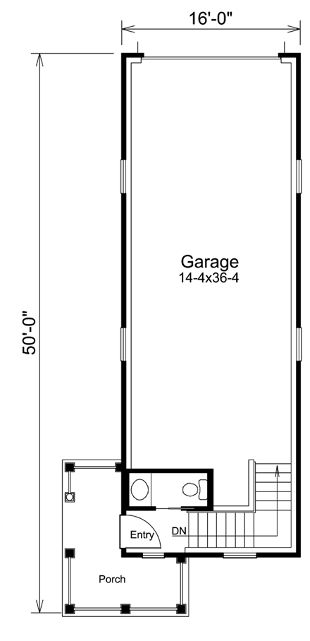 Garage Plan 95940 - 1 Car Garage First Level Plan