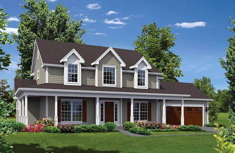 Plan 95949 | Country Style with 3 Bed, 3 Bath, 2 Car Garage