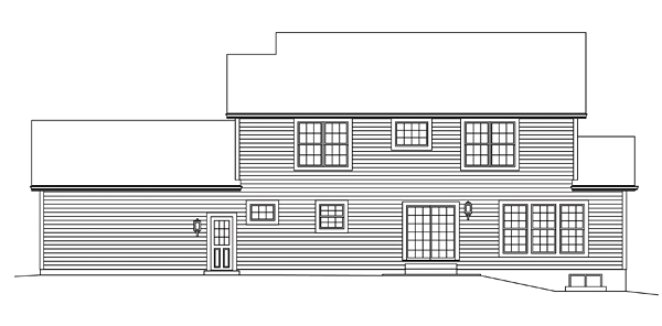 Country Rear Elevation of Plan 95949