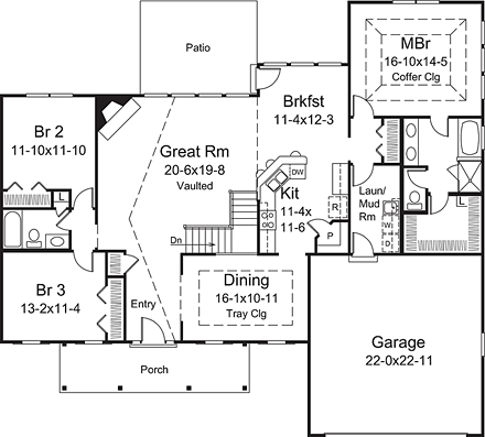 House Plan 95951 First Level Plan