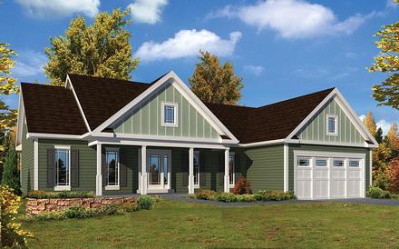 Ranch Traditional Elevation of Plan 95951