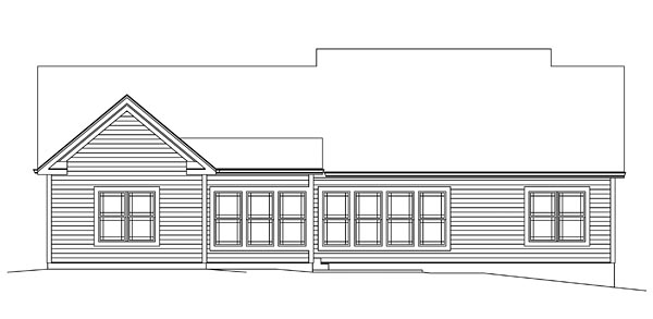 Ranch Traditional Rear Elevation of Plan 95951
