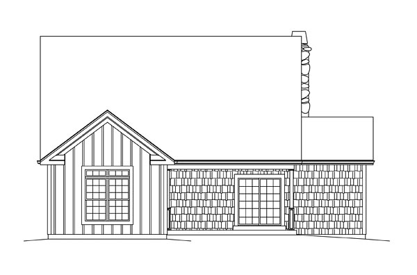 Country Traditional Rear Elevation of Plan 95953