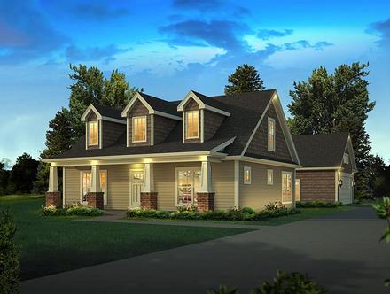 Bungalow Cape Cod Cottage Country Elevation of Plan 95954