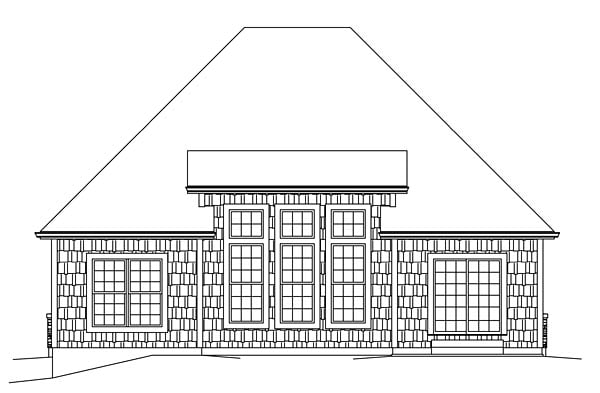Country Craftsman Traditional Rear Elevation of Plan 95956