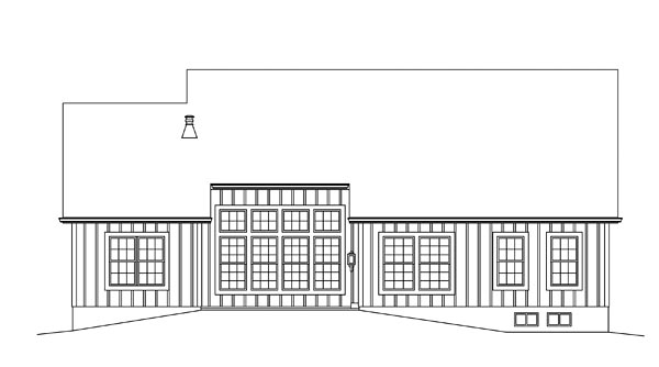 Bungalow Country Craftsman Traditional Rear Elevation of Plan 95958