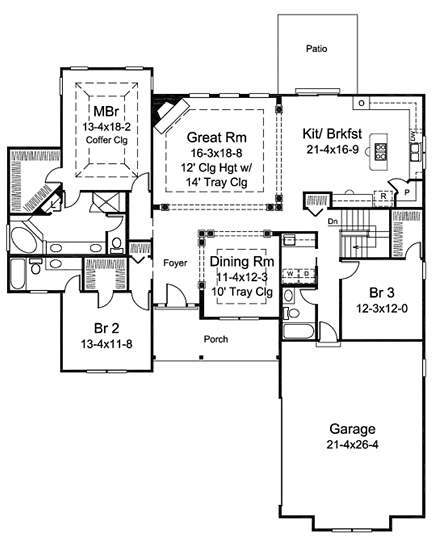 House Plan 95960 First Level Plan
