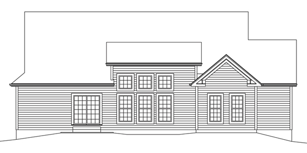 Country Craftsman Traditional Rear Elevation of Plan 95960