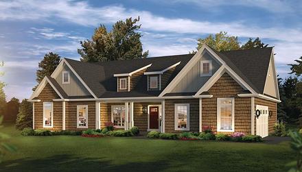 Country Craftsman Ranch Traditional Elevation of Plan 95961