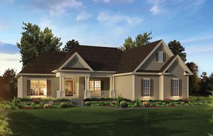 Country Ranch Traditional Elevation of Plan 95964