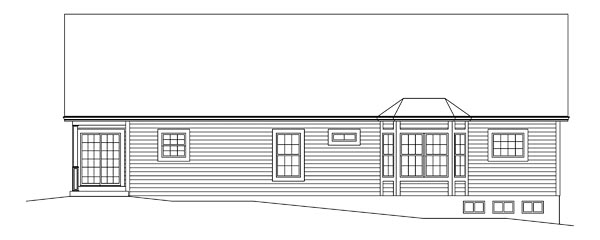 Country Craftsman Rear Elevation of Plan 95965