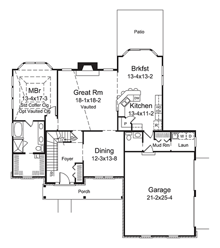 House Plan 95967 First Level Plan