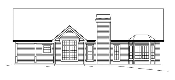 Ranch Traditional Rear Elevation of Plan 95968