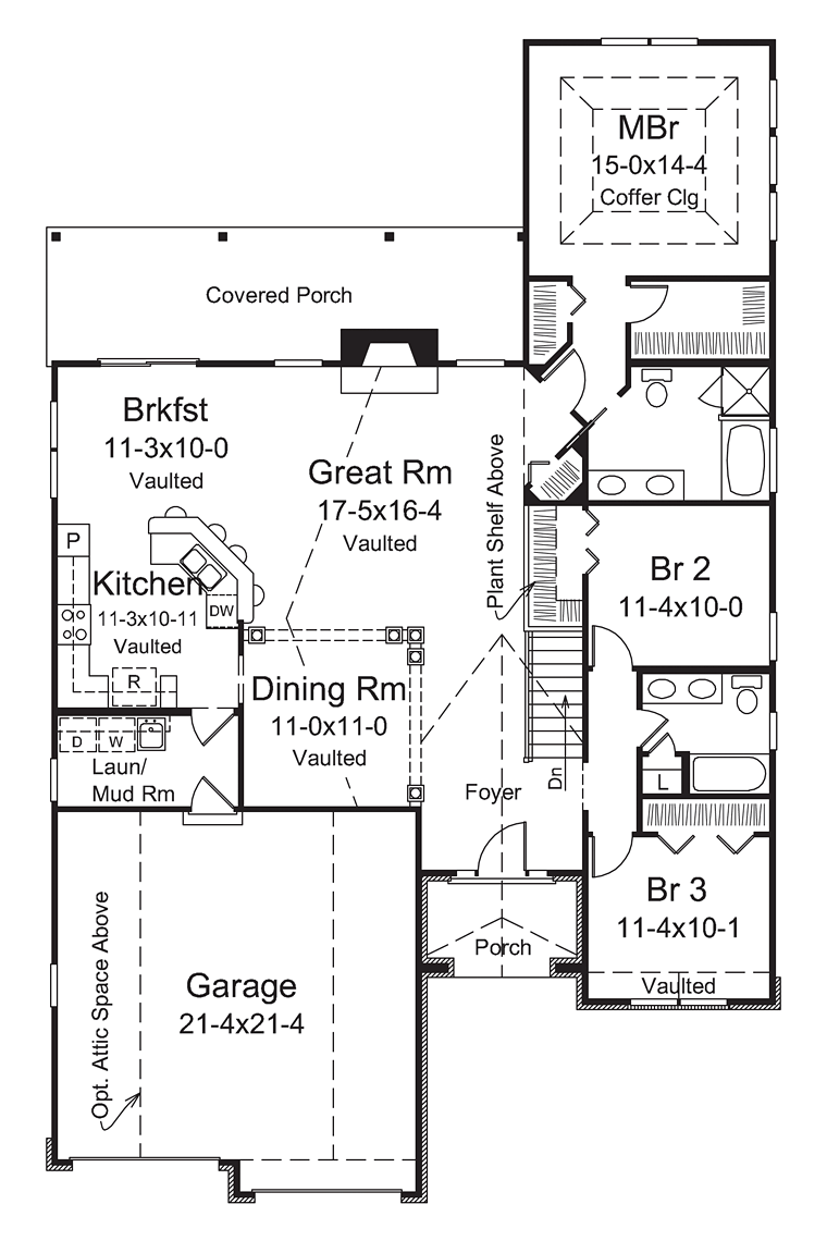 Craftsman European Traditional Level One of Plan 95969