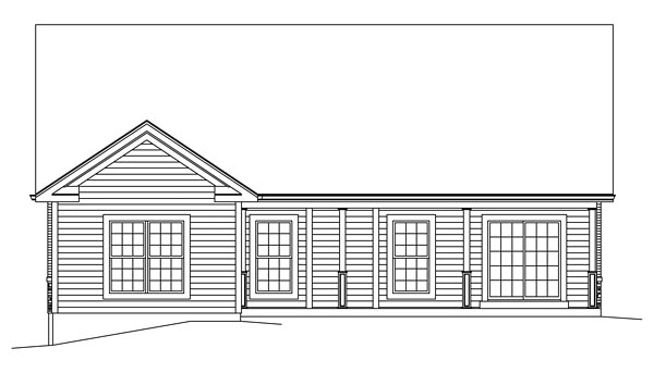 Craftsman European Traditional Rear Elevation of Plan 95969