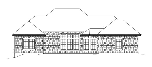 European Rear Elevation of Plan 95970