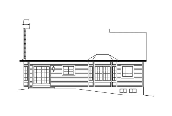 Ranch Traditional Rear Elevation of Plan 95973