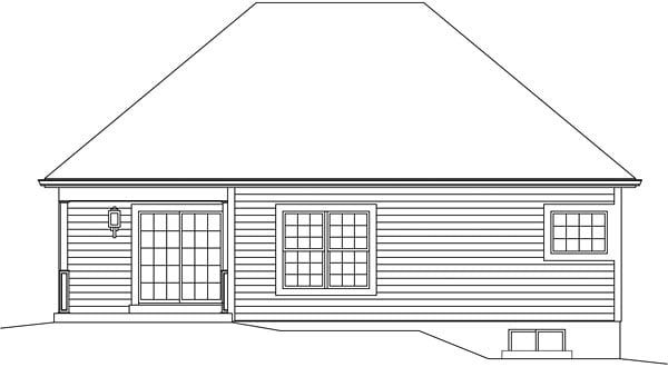 Ranch Traditional Rear Elevation of Plan 95975