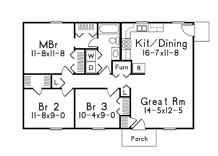 Cabin Ranch Level One of Plan 95981