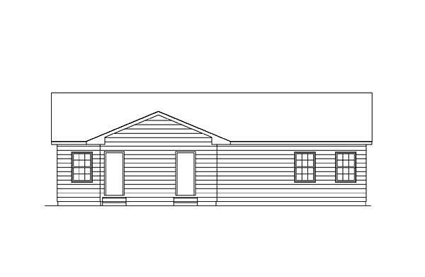 Country Ranch Rear Elevation of Plan 95983