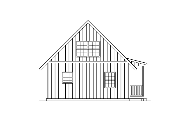 Country Traditional Rear Elevation of Plan 95986