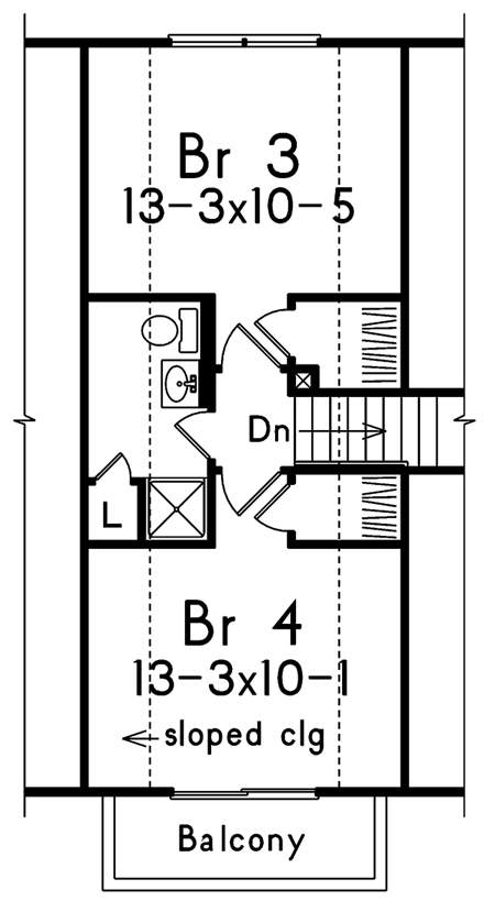 House Plan 95993 Second Level Plan